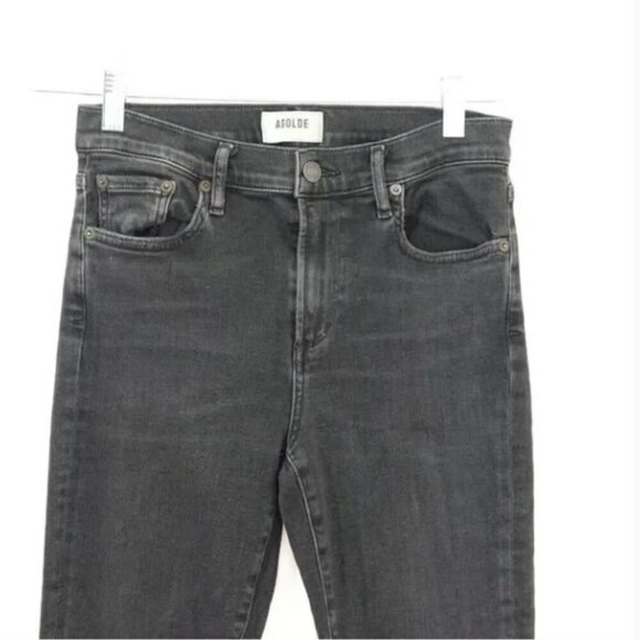 Agolde Women's High Rise Black Jeans - Picture 4 of 7